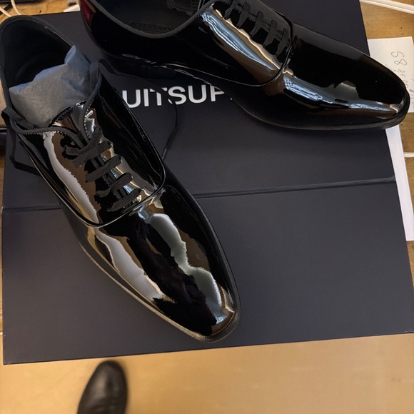 Suit Supply Black Tuxedo Oxford Leather-New in Box main image 3